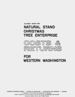 Natural Stand Christmas tree enterprise: Costs and returns for western Washington