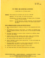 4-H foods and nutrition activities: A guide sheet for 4-H foods leaders
