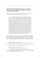 Mitochondrial DNA of Protohistoric Remains of an Arikara Population from South Dakota (USA): Implications for the Macro-Siouan Language Hypothesis