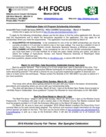 WSU Klickitat County Extension 4-H Focus, March 2016