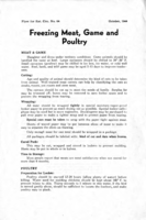Freezing meat, game and poultry