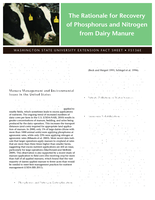 The rationale for recovery of phosphorus and nitrogen from dairy manure