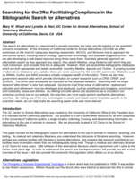 Searching for the 3Rs: facilitating complicance in the bibliographic search for alternatives