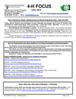 WSU Klickitat County Extension 4-H Focus, April 2016