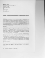 Habitat Orientations of Forest Birds in Southeastern Alaska