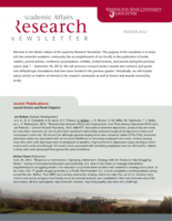 WSU Vancouver Academic Affairs Research Newsletter, Winter 2012