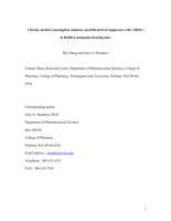 Chronic alcohol consumption enhances myeloid-derived suppressor cells (MDSC) in B16BL6 melanoma-bearing mice