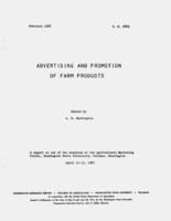 Advertising and promotion of farm products