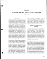 Evaluations of Models with Dolores Area Data. Modeling Dolores Area Cultural Dynamics.
