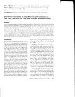 Differential Vulnerability of Small Mammals and Amphibians to Two Trap Types and Two Trap Baits in Pacific Northwest Forests