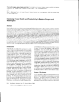 Improving forest health and productivity in Eastern Oregon and Washington