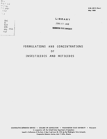 Formulations and concentrations of insecticides and miticides