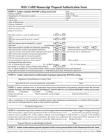 WSU CAHE Manuscript Proposal Authorization Form