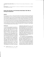 Exotic plant records in the northwest United States 1950-1996: An ecological assessment
