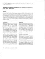Distribution and habitat of the western gray squirrel (Sciurus griseus) on Ft. Lewis, Washington