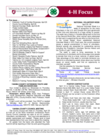 WSU Yakima County Extension 4-H Focus, April 2017