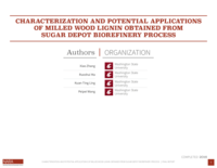Characterization and Potential Applications of Milled Wood Lignin Obtained from Sugar Depot Biorefinery Process