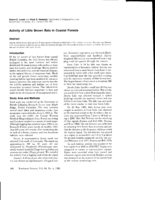 Activity of Little Brown Bats in Coastal Forests