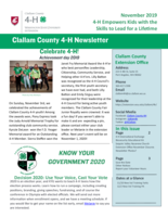 Clallam County 4-H Newsletter, November 2019