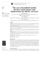 The use of handheld mobile devices: their impact and implications for library services