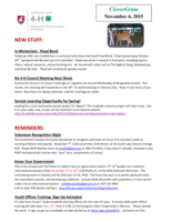 CloverGram, November 6, 2015