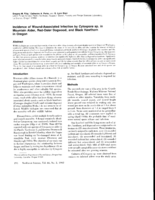 Incidence of Wound-Associated Infection by Cytospora sp. in Mountain Alde, Red-Osier Dogwood, and Black Hawthorn