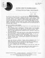 Helping a group of children be happy: 4-H group child care project, units III and IV