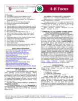 WSU Yakima County Extension 4-H Focus, July 2018