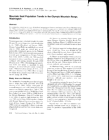 Mountain Goat Population Trends in the Olympic Mountain Range, Washington