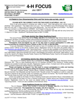 WSU Klickitat County Extension 4-H Focus, July 2017