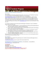 Master Gardener Program Newsletter, May 2013