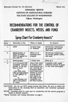 Recommendations for the control of cranberry insects, weeds, and fungi