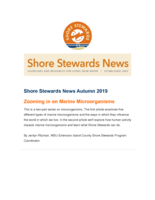 Shore Stewards News, Fall 2019