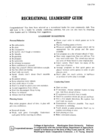 Recreational leadership guide