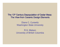 The Thirteenth-Century Depopulation of Cedar Mesa: The View from Ceramic Design Elements