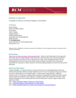 RCM News, August 2016