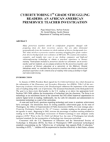 Cybertutoring 1ST Grade Struggling Readers: An African American Preservice Teacher Investigation