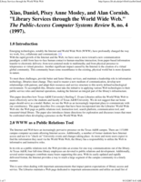 Library services through the World Wide Web