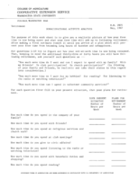 Nonoccupational activity analysis