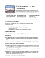 WSU Arboretum Committee Update, February 1, 2008