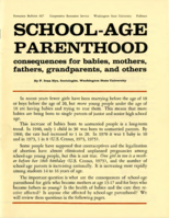School-age parenthood: Consequences for babies, mothers, fathers, grandparents, and others