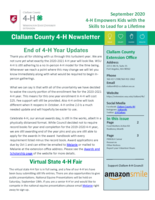 Clallam County 4-H Newsletter, September 2020