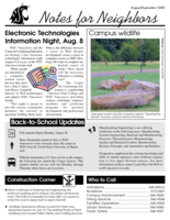 WSU Vancouver Notes for Neighbors, August/September 2000