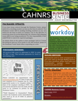 CAHNRS Business Center Newsletter, August 2020