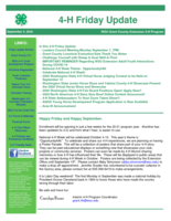 4-H Friday Update, September 4, 2020