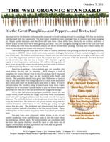 WSU Organic Standard, October 3, 2011
