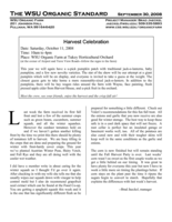 WSU Organic Standard, September 30, 2008