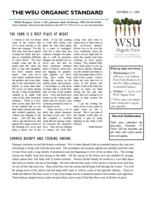 WSU Organic Standard, September 21, 2009