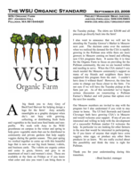 WSU Organic Standard, September 23, 2008