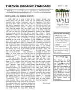 WSU Organic Standard, August 31, 2009
